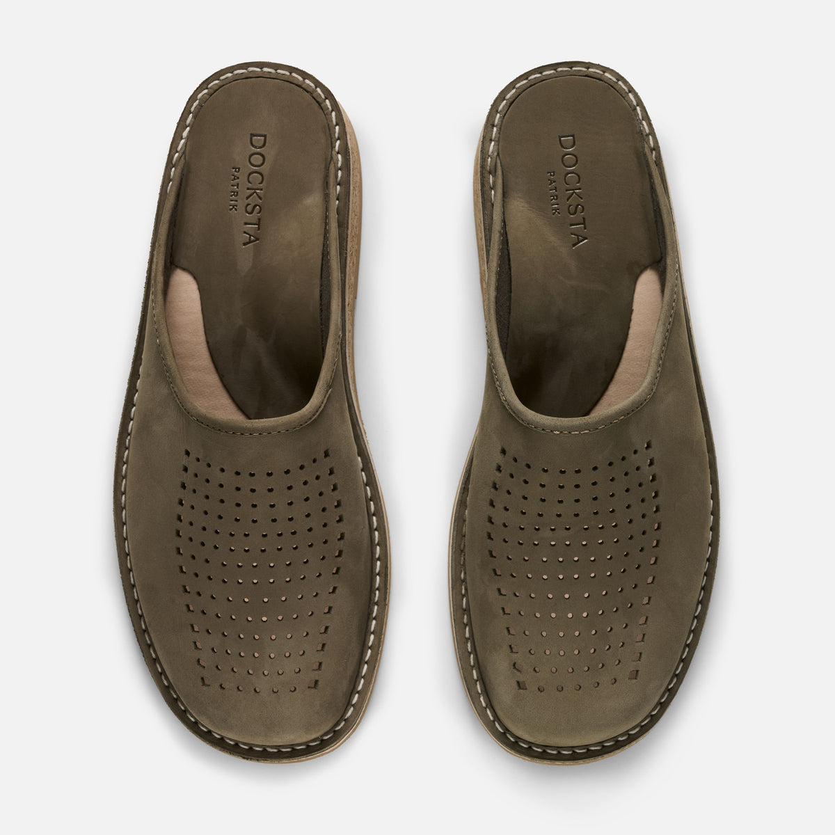 Patrik Olive Green Nubuck with holes – Docksta Sko display picture 1