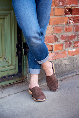 Slippers - Patrik Brown Espresso nubuck Nubuck | Docksta Sko