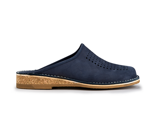 Slippers - Patrik Brown Navy Blue Nubuck | Docksta Sko