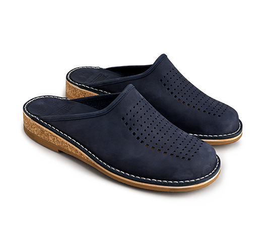 Slippers - Patrik Brown Navy Blue Nubuck | Docksta Sko