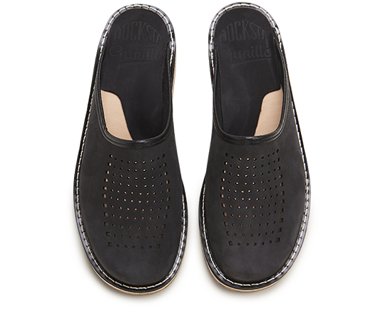 Slippers - Gunilla 902 Black Nubuck Nubuck | Docksta Sko