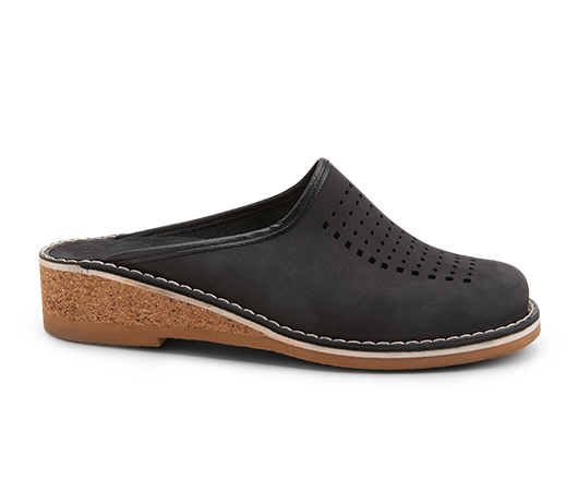Slippers - Gunilla 902 Black Nubuck Nubuck | Docksta Sko