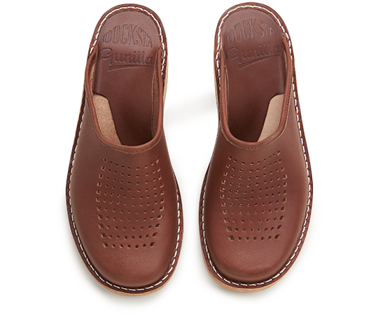 Slippers - Gunilla 902 Swedish Brown Leather Vegetable-tanned leather | Docksta Sko