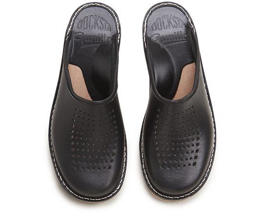 Slippers - Gunilla 902 Swedish Black Leather Vegetable-tanned leather | Docksta Sko