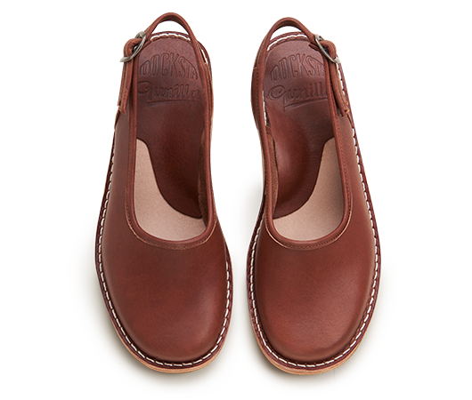 Slippers - Gunilla ballerina Brun Vegetable-tanned leather | Docksta Sko