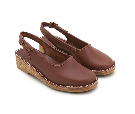 Slippers - Gunilla ballerina Brun Vegetable-tanned leather | Docksta Sko