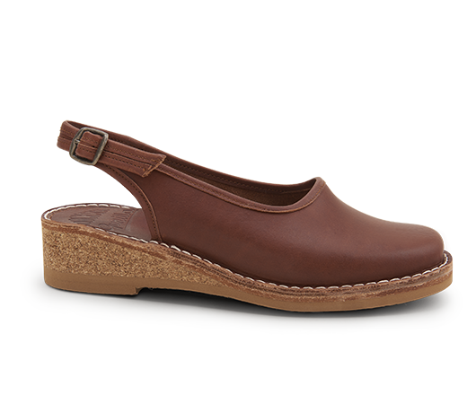 Slippers - Gunilla ballerina Brun Vegetable-tanned leather | Docksta Sko