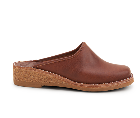 Slippers - Gunilla 911 Vegetable tanned leather - Brown | Docksta Sko