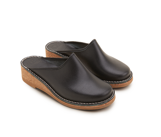 Slippers - Gunilla 911 Vegetable-tanned leather - Black | Docksta Sko