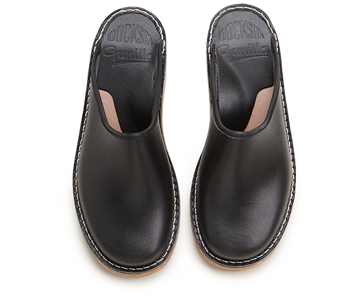 Slippers - Gunilla 911 Vegetable-tanned leather - Black | Docksta Sko