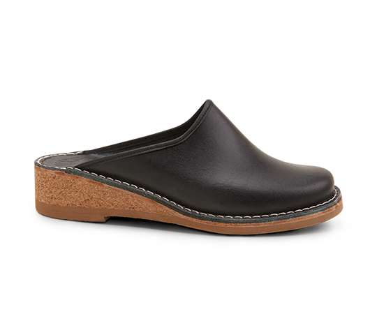 Slippers - Gunilla 911 Vegetable-tanned leather - Black | Docksta Sko