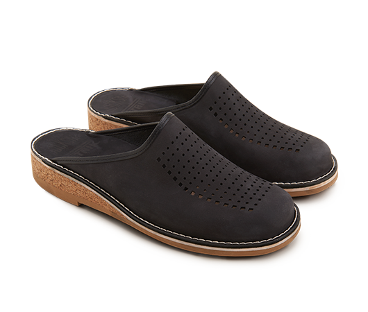 Slippers - Patrik Brown Black nubuck Nubuck | Docksta Sko