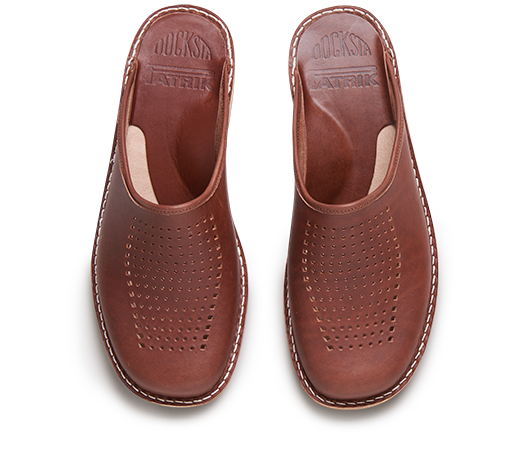 Slippers - Patrik Brown Brown Vegetable-tanned leather | Docksta Sko