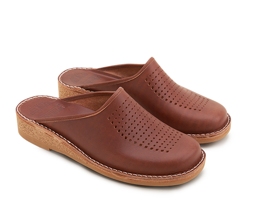 Slippers - Patrik Brown Brown Vegetable-tanned leather | Docksta Sko