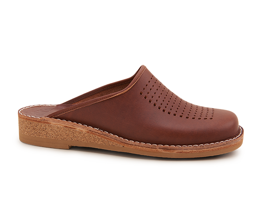 Slippers - Patrik Brown Brown Vegetable-tanned leather | Docksta Sko