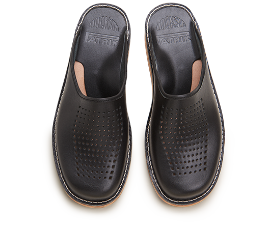 Slippers - Patrik Brown Black Vegetable-tanned leather | Docksta Sko