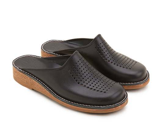 Slippers - Patrik Brown Black Vegetable-tanned leather | Docksta Sko