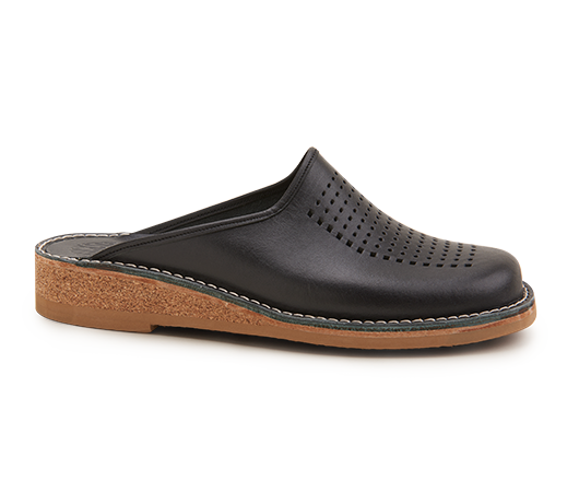 Slippers - Patrik Brown Black Vegetable-tanned leather | Docksta Sko