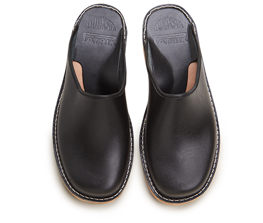 Slippers - Patrik 962 Black Vegetable-tanned leather | Docksta Sko