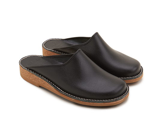 Slippers - Patrik 962 Black Vegetable-tanned leather | Docksta Sko