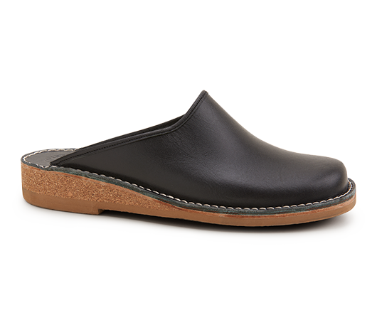 Slippers - Patrik 962 Black Vegetable-tanned leather | Docksta Sko