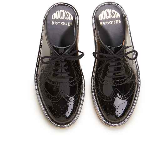 Slippers - Brogues 970 Black High Gloss | Docksta Sko