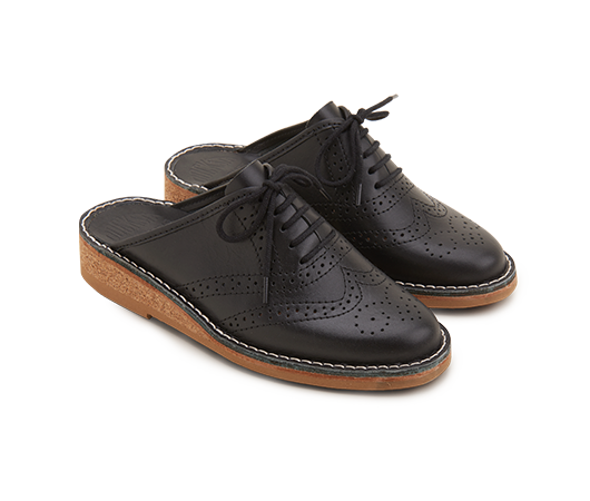 Slippers - Brogues 970 Black Vegetable Tanned Brogues | Docksta Sko