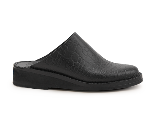 Slippers - Billies Black Croco | Docksta Sko