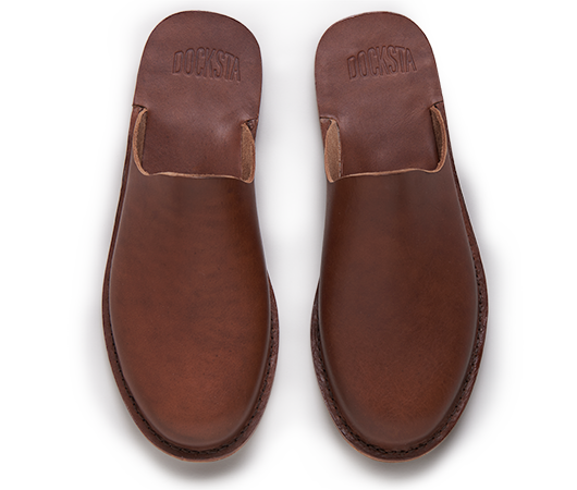 Slippers - Hector Brown vegetable tanned | Docksta Sko